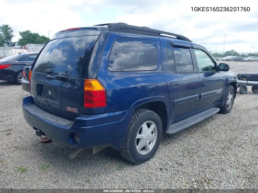2003 GMC Envoy Xl Sle VIN: 1GKES16S236201760 Lot: 42545490
