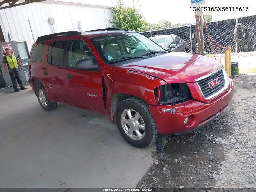 2005 GMC Envoy Xl Sle VIN: 1GKES16SX56115616 Lot: 42779135