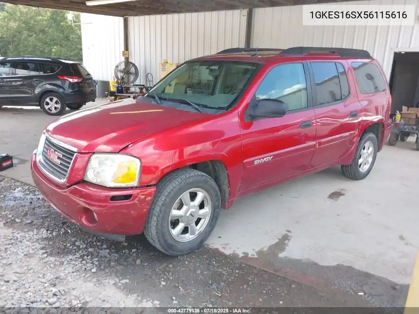 2005 GMC Envoy Xl Sle VIN: 1GKES16SX56115616 Lot: 42779135