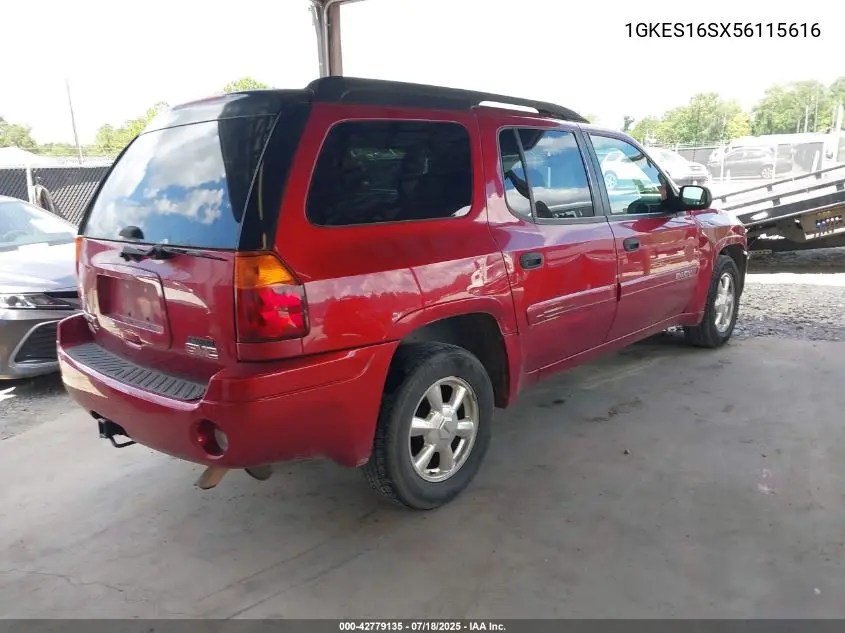 2005 GMC Envoy Xl Sle VIN: 1GKES16SX56115616 Lot: 42779135