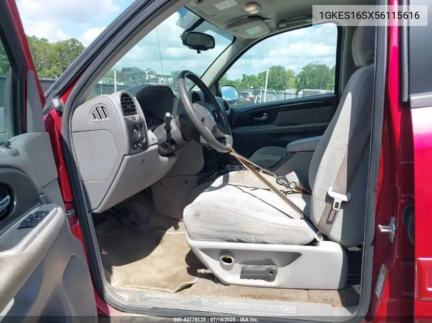 2005 GMC Envoy Xl Sle VIN: 1GKES16SX56115616 Lot: 42779135