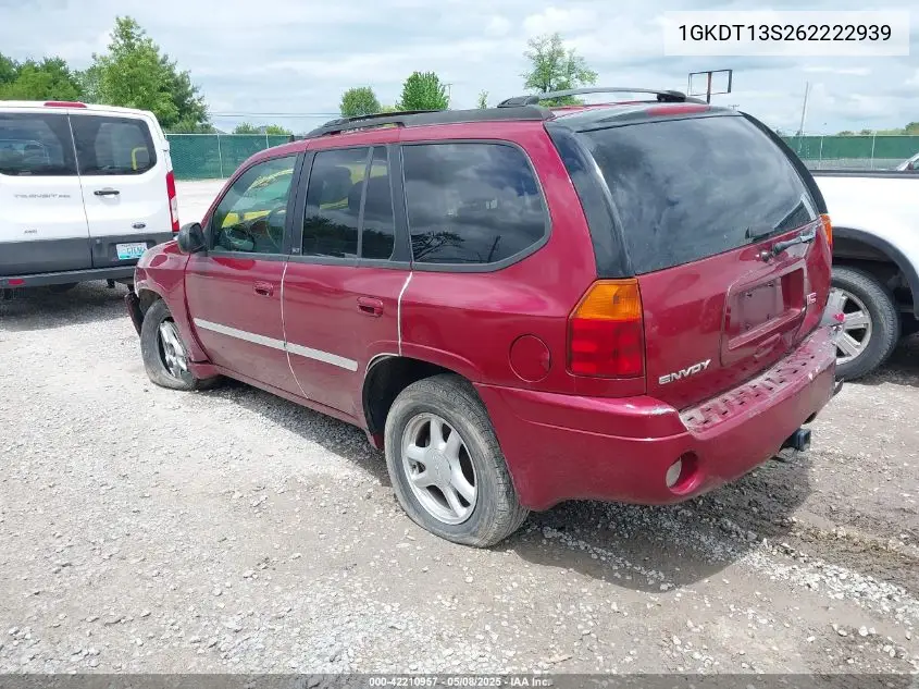 2006 GMC Envoy Slt VIN: 1GKDT13S262222939 Lot: 42210957