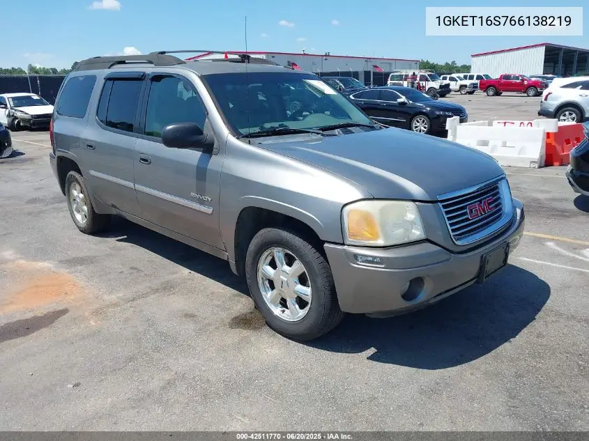 2006 GMC Envoy Xl Sle VIN: 1GKET16S766138219 Lot: 42511770
