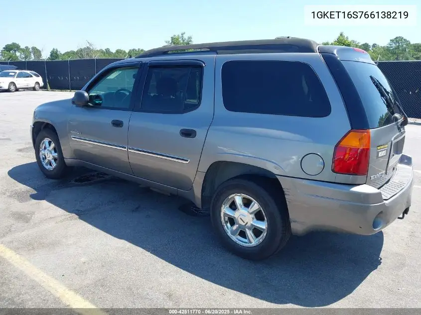 2006 GMC Envoy Xl Sle VIN: 1GKET16S766138219 Lot: 42511770