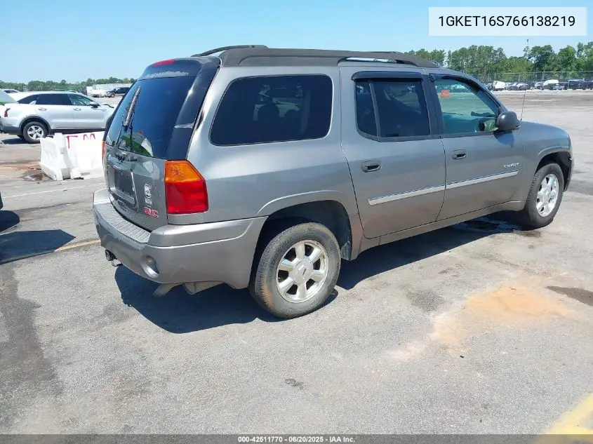 2006 GMC Envoy Xl Sle VIN: 1GKET16S766138219 Lot: 42511770