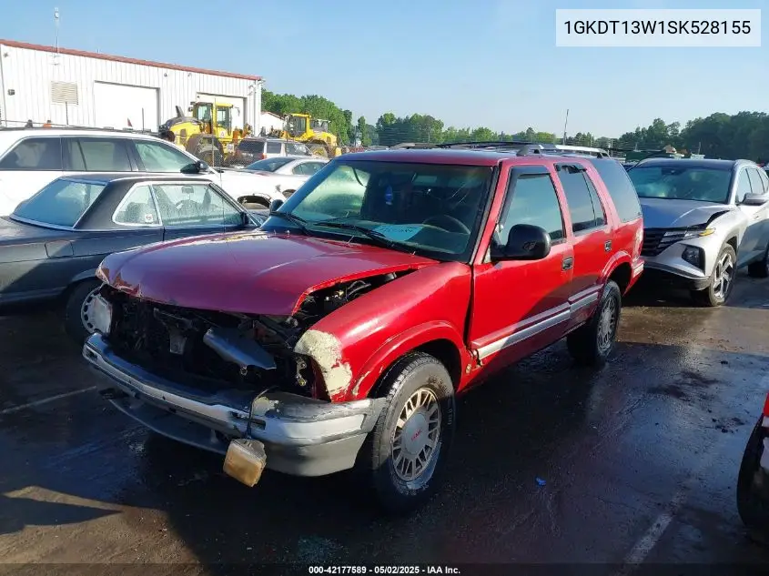 1995 GMC Jimmy VIN: 1GKDT13W1SK528155 Lot: 42177589
