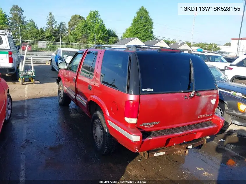 1995 GMC Jimmy VIN: 1GKDT13W1SK528155 Lot: 42177589
