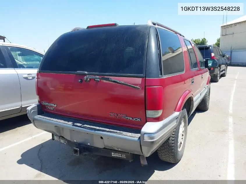 1995 GMC Jimmy VIN: 1GKDT13W3S2548228 Lot: 42217140
