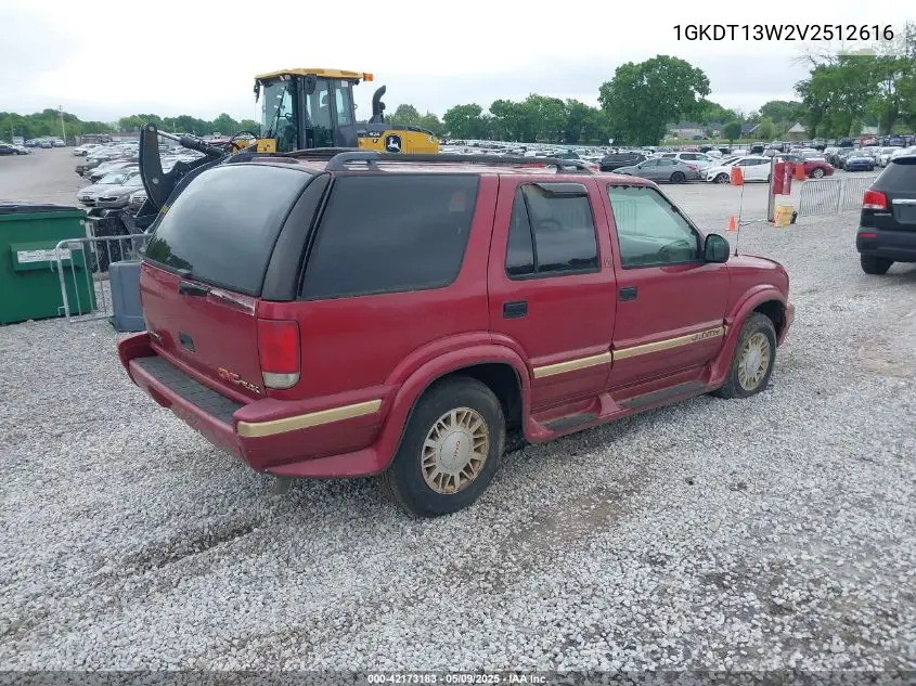 1997 GMC Jimmy Slt VIN: 1GKDT13W2V2512616 Lot: 42173183