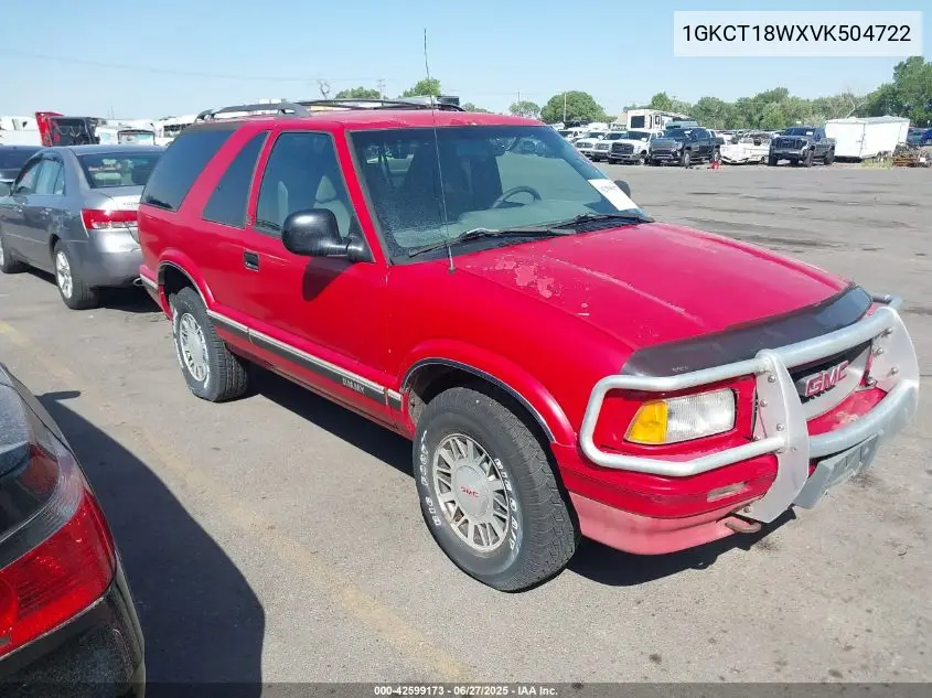 1997 GMC Jimmy Sls VIN: 1GKCT18WXVK504722 Lot: 42599173