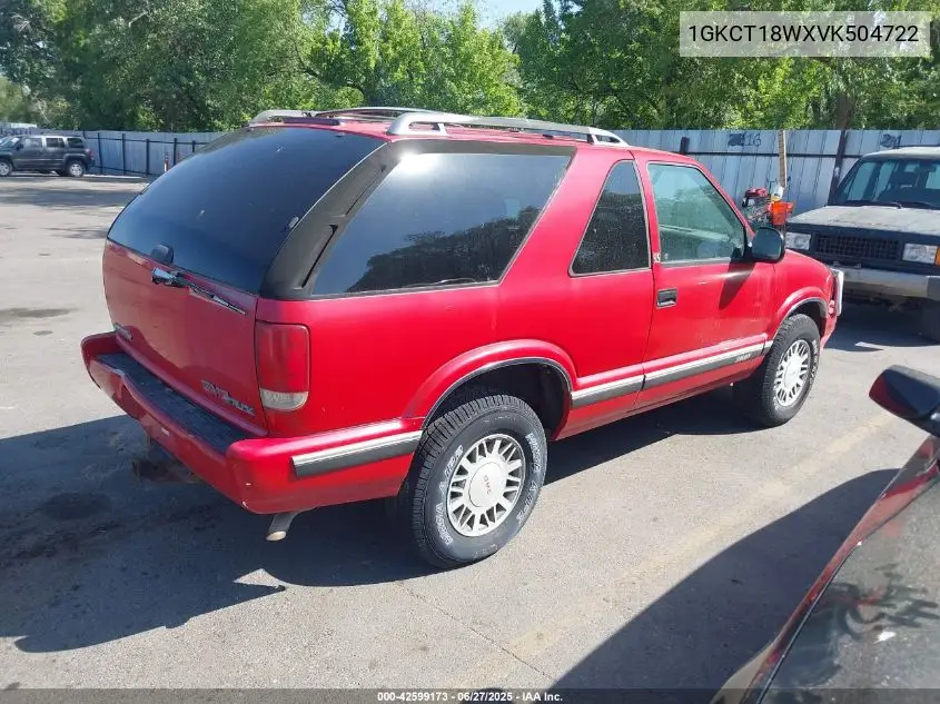 1997 GMC Jimmy Sls VIN: 1GKCT18WXVK504722 Lot: 42599173