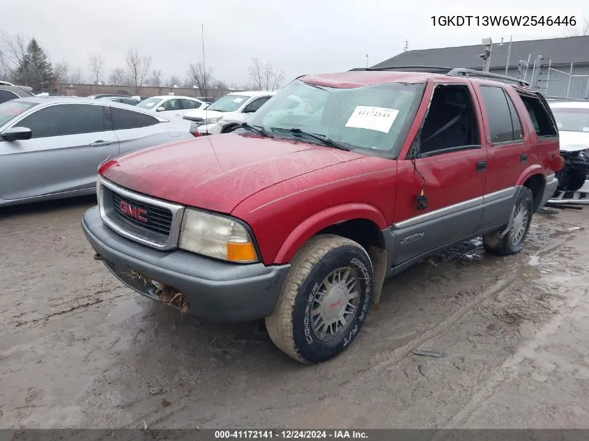 1998 GMC Jimmy Sle VIN: 1GKDT13W6W2546446 Lot: 41172141