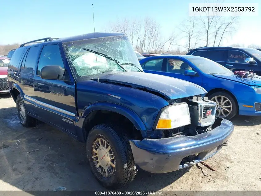 1999 GMC Jimmy Sle VIN: 1GKDT13W3X2553792 Lot: 41876489