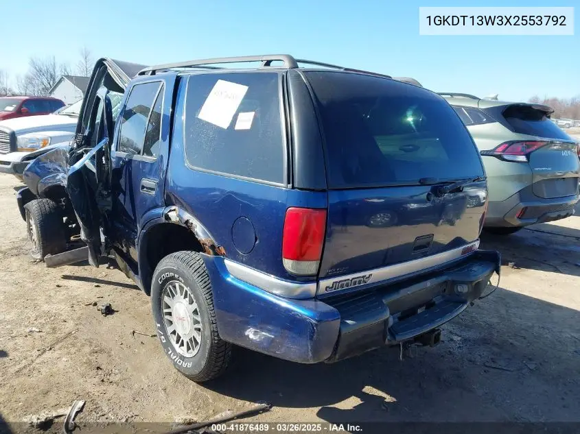 1999 GMC Jimmy Sle VIN: 1GKDT13W3X2553792 Lot: 41876489