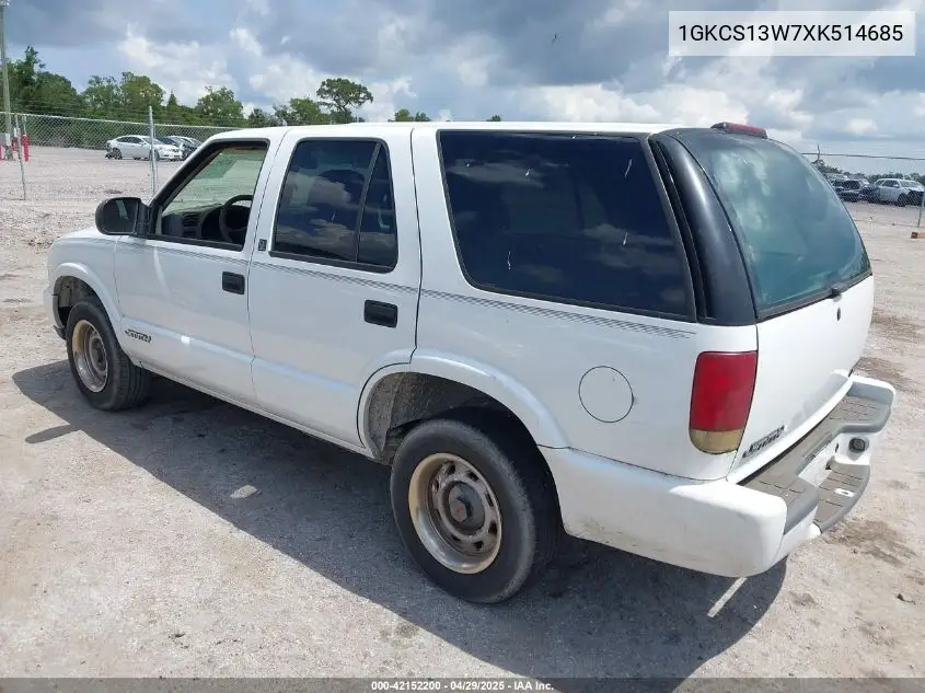 1999 GMC Jimmy Sl VIN: 1GKCS13W7XK514685 Lot: 42152200