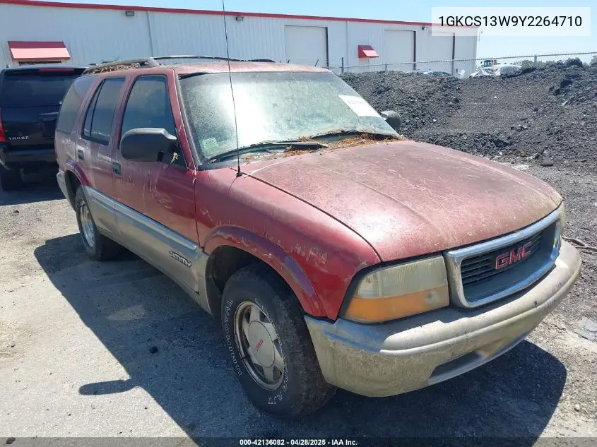 2000 GMC Jimmy Sle VIN: 1GKCS13W9Y2264710 Lot: 42136082