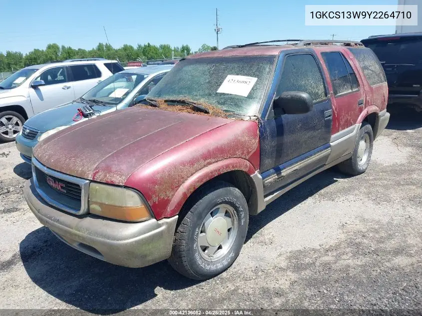 2000 GMC Jimmy Sle VIN: 1GKCS13W9Y2264710 Lot: 42136082