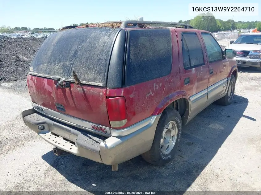 2000 GMC Jimmy Sle VIN: 1GKCS13W9Y2264710 Lot: 42136082