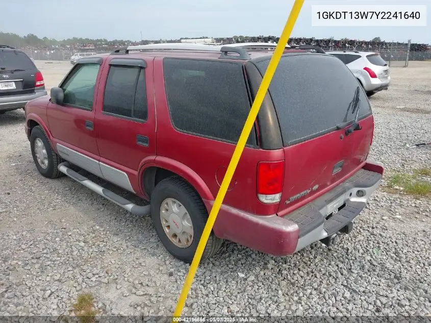 2000 GMC Jimmy Jde W/1Sh/1Sj VIN: 1GKDT13W7Y2241640 Lot: 42196666