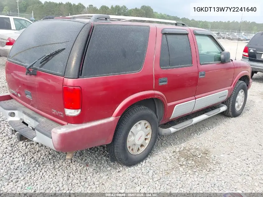 2000 GMC Jimmy Jde W/1Sh/1Sj VIN: 1GKDT13W7Y2241640 Lot: 42196666