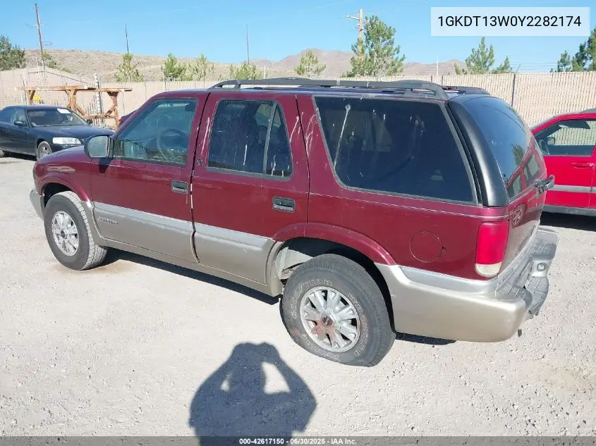 2000 GMC Jimmy Slt VIN: 1GKDT13W0Y2282174 Lot: 42617150