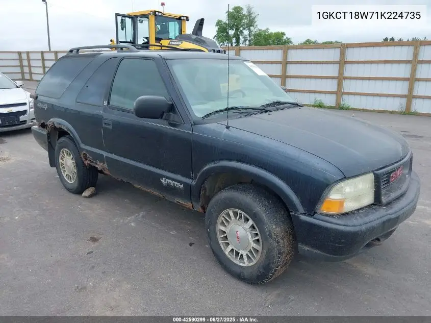 2001 GMC Jimmy Sls W/1Sb VIN: 1GKCT18W71K224735 Lot: 42590299