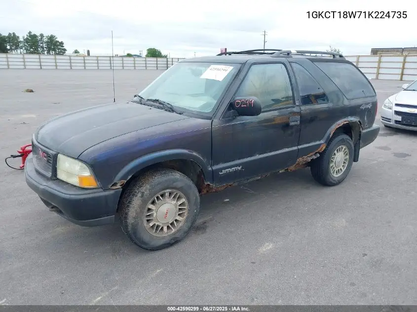 2001 GMC Jimmy Sls W/1Sb VIN: 1GKCT18W71K224735 Lot: 42590299
