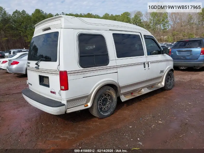 1998 GMC Safari Yf7 Upfitter Package VIN: 1GDDM19W1WB517965 Lot: 41585512