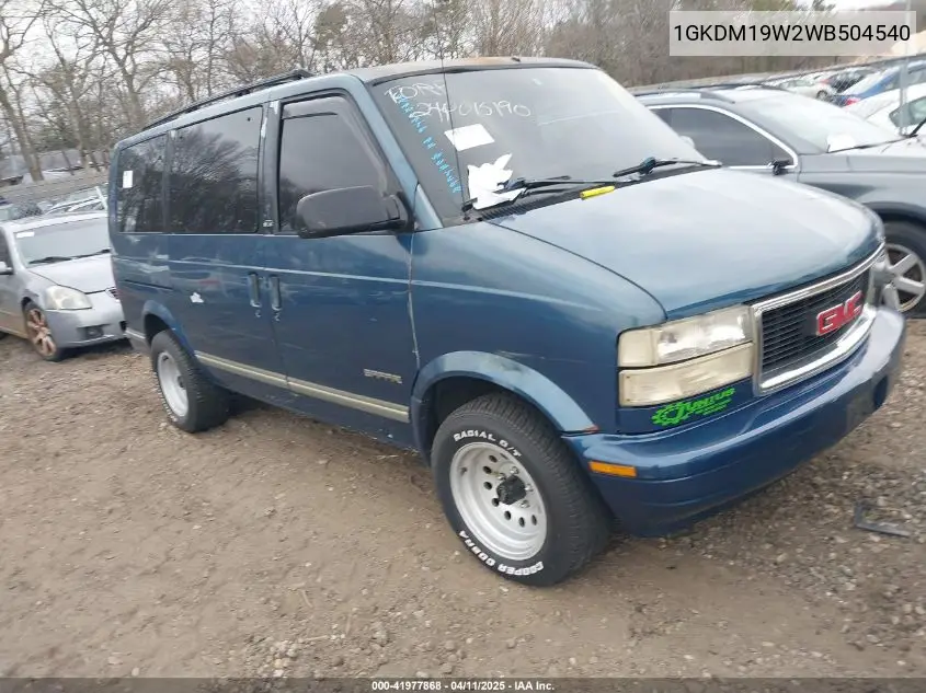 1998 GMC Safari Sle VIN: 1GKDM19W2WB504540 Lot: 41977868