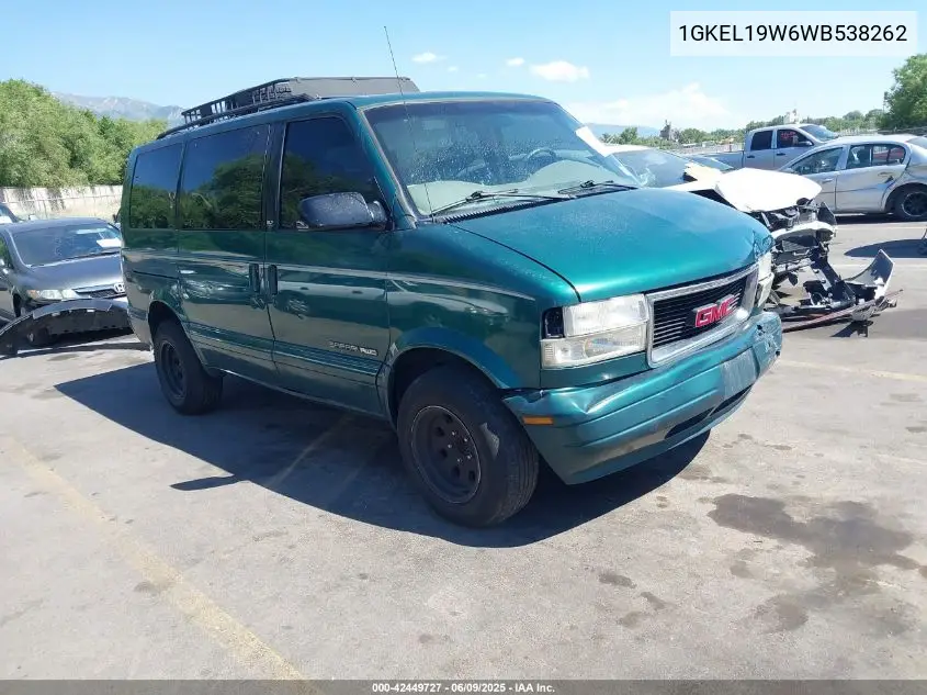 1998 GMC Safari Sle VIN: 1GKEL19W6WB538262 Lot: 42449727