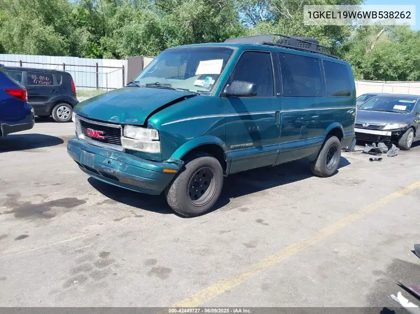 1998 GMC Safari Sle VIN: 1GKEL19W6WB538262 Lot: 42449727