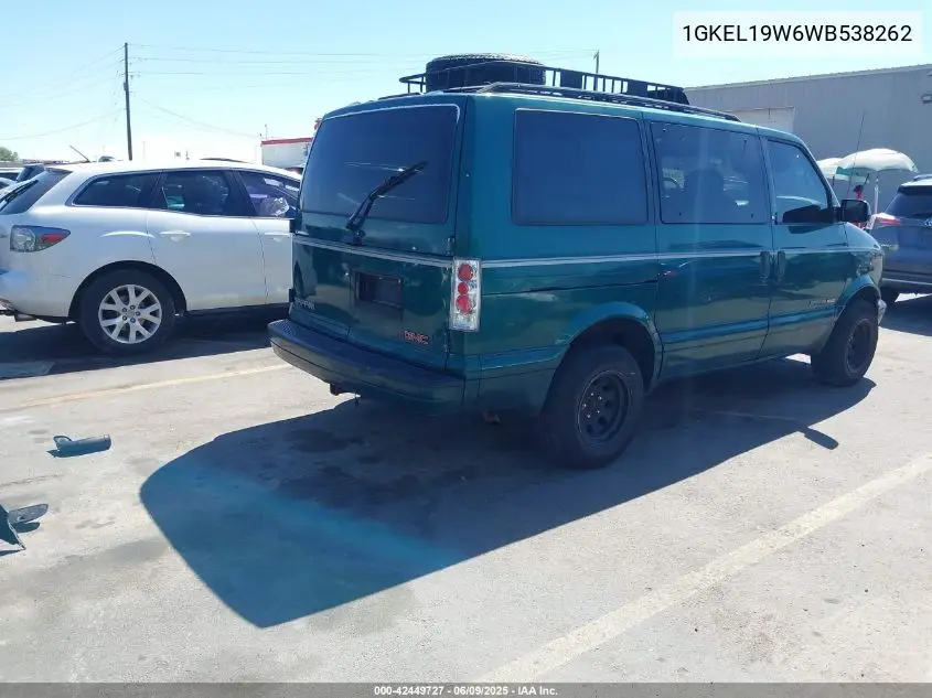 1998 GMC Safari Sle VIN: 1GKEL19W6WB538262 Lot: 42449727