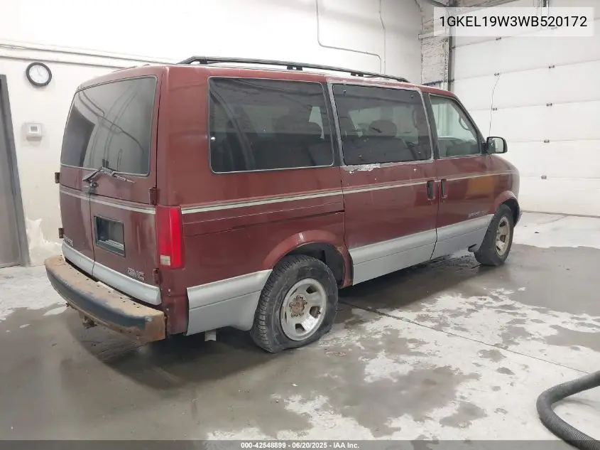 1998 GMC Safari Sle VIN: 1GKEL19W3WB520172 Lot: 42548899