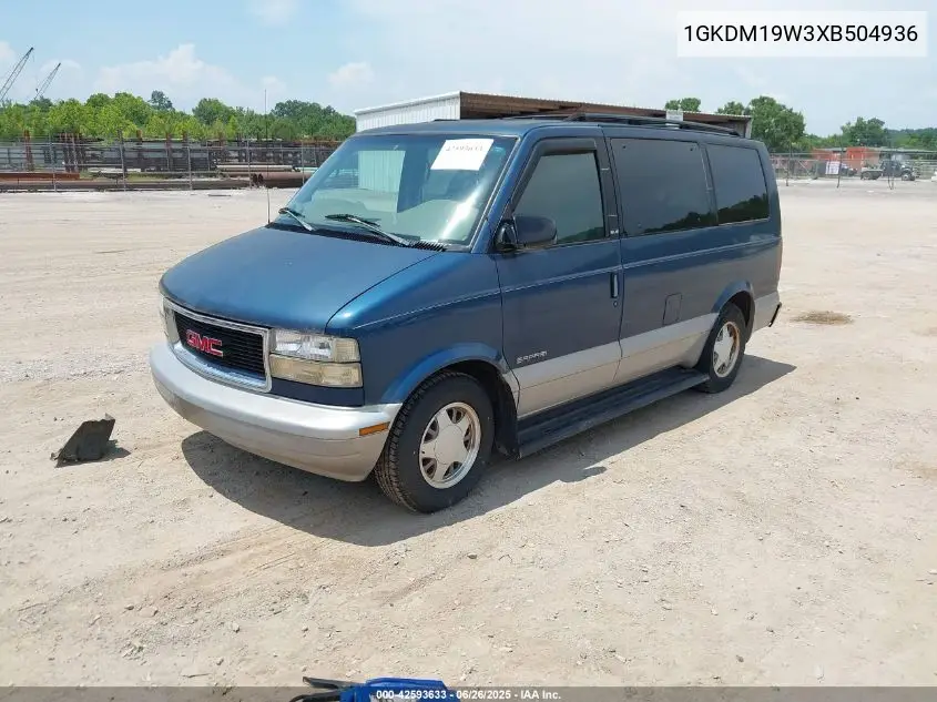 1999 GMC Safari Slt VIN: 1GKDM19W3XB504936 Lot: 42593633