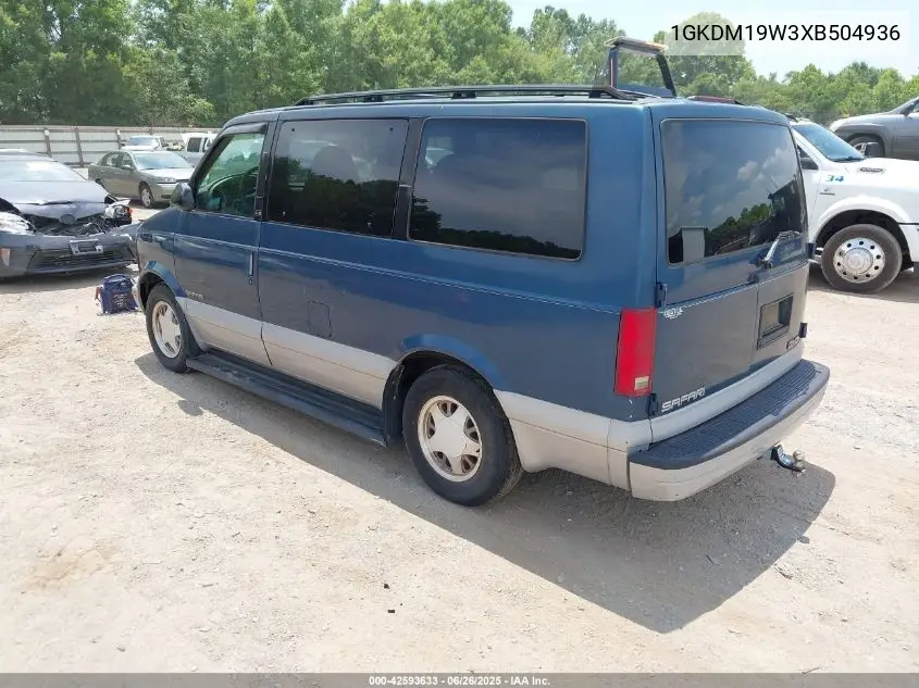 1999 GMC Safari Slt VIN: 1GKDM19W3XB504936 Lot: 42593633