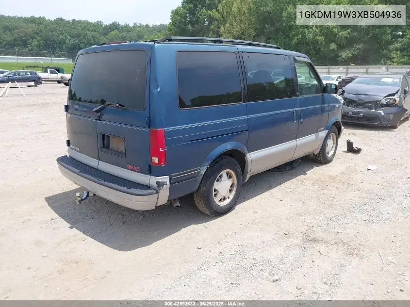 1999 GMC Safari Slt VIN: 1GKDM19W3XB504936 Lot: 42593633