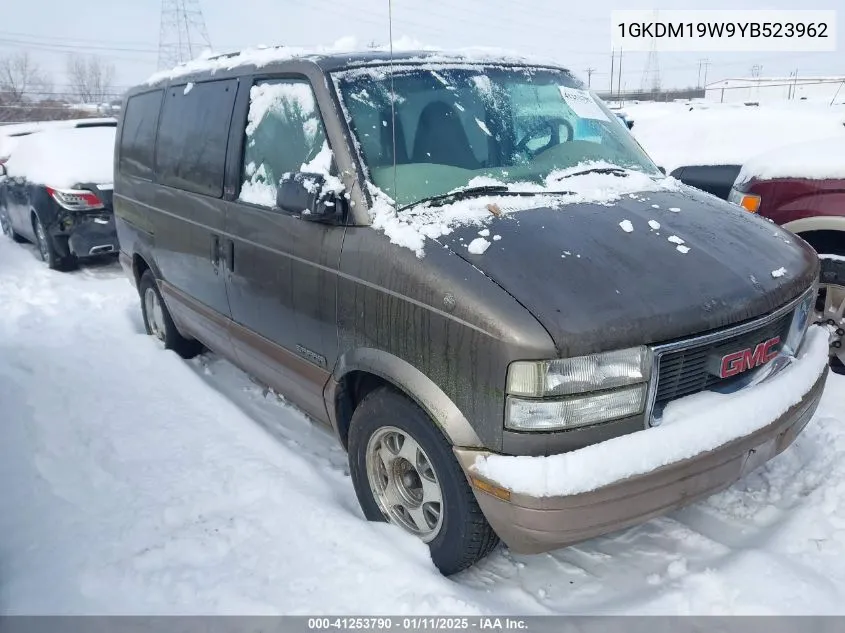 2000 GMC Safari Sl VIN: 1GKDM19W9YB523962 Lot: 41253790