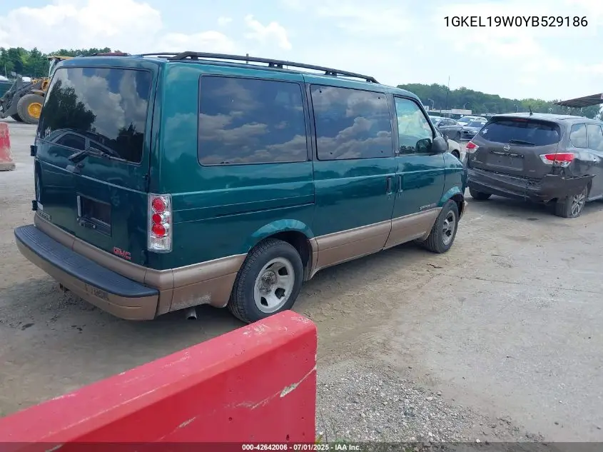 2000 GMC Safari Sl VIN: 1GKEL19W0YB529186 Lot: 42642006