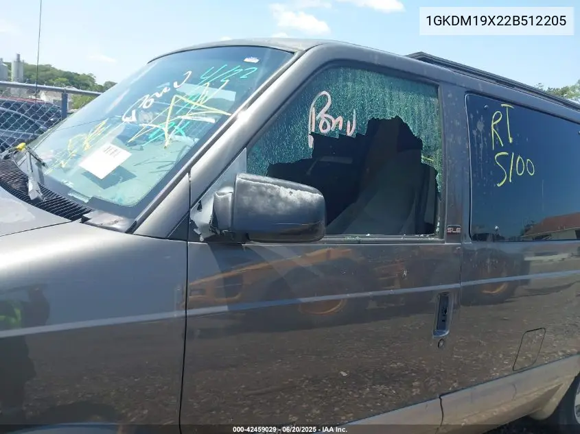 2002 GMC Safari Sle VIN: 1GKDM19X22B512205 Lot: 42459029