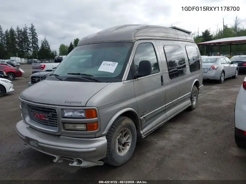 2000 GMC Savana Rv VIN: 1GDFG15RXY1178700 Lot: 42218722
