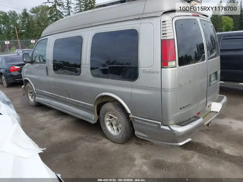 2000 GMC Savana Rv VIN: 1GDFG15RXY1178700 Lot: 42218722