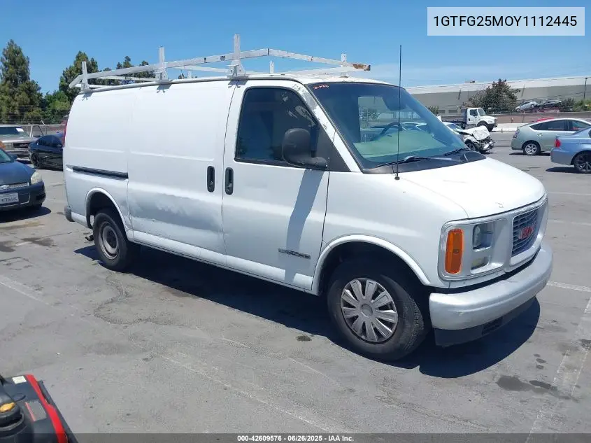 2000 GMC Savana Standard VIN: 1GTFG25MOY1112445 Lot: 42609576