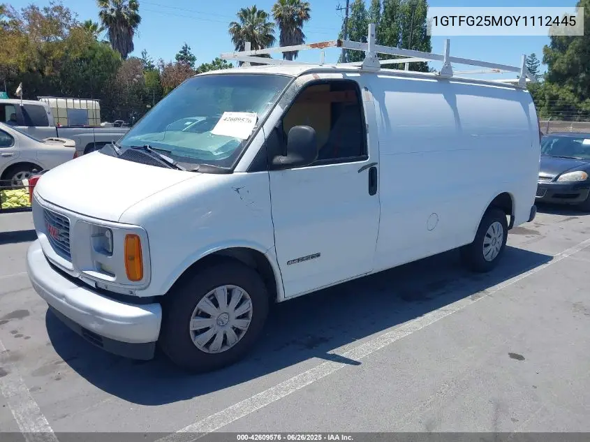 2000 GMC Savana Standard VIN: 1GTFG25MOY1112445 Lot: 42609576