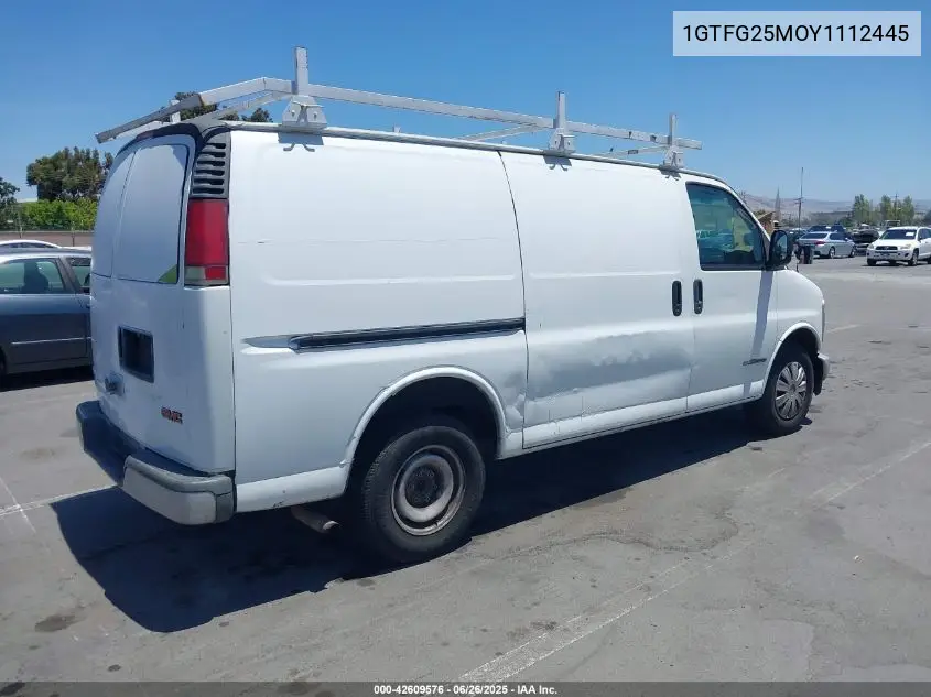 2000 GMC Savana Standard VIN: 1GTFG25MOY1112445 Lot: 42609576