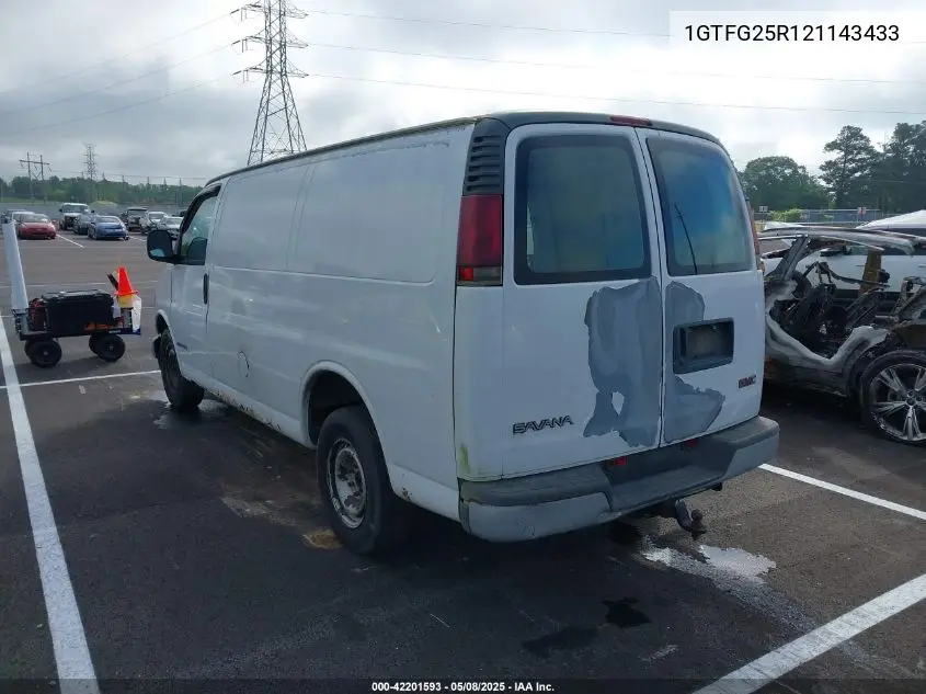 2002 GMC Savana Standard VIN: 1GTFG25R121143433 Lot: 42201593