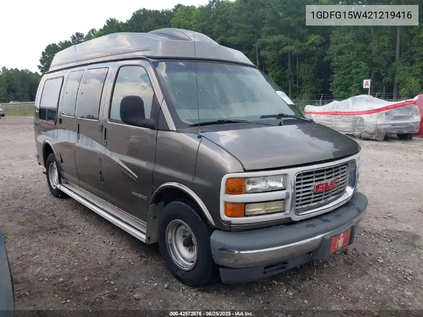 2002 GMC Savana Standard VIN: 1GDFG15W421219416 Lot: 42572876