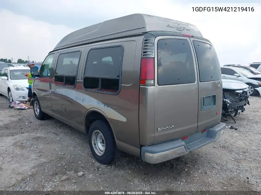 2002 GMC Savana Standard VIN: 1GDFG15W421219416 Lot: 42572876