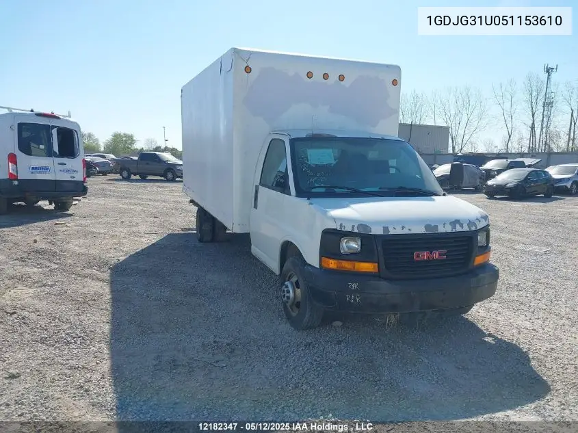 2005 GMC Savana Cutaway G3500 VIN: 1GDJG31U051153610 Lot: 12182347