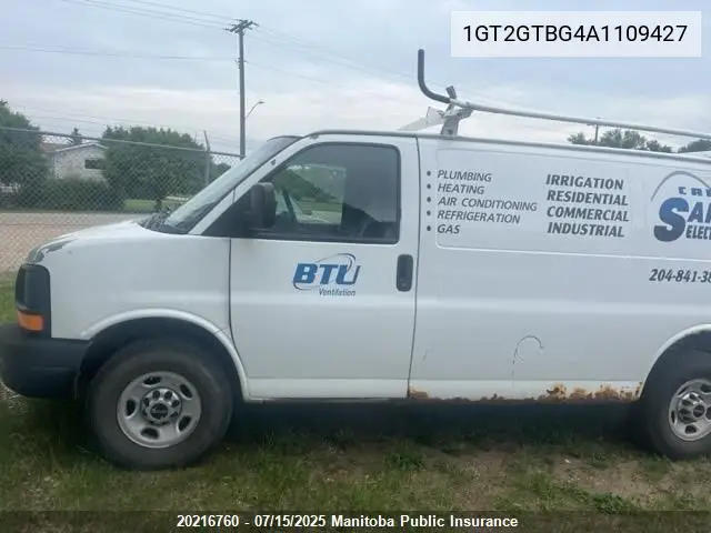 2010 GMC Savana 3500 Standard VIN: 1GT2GTBG4A1109427 Lot: 20216760