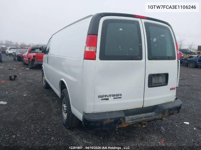 2014 GMC Savana VIN: 1GTW7FCA3E1106246 Lot: 12281607